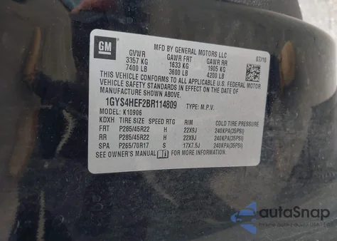 2011 Cadillac Escalade Esv Luxury from USA, damaged, VIN 1GYS4HEF2BR114809